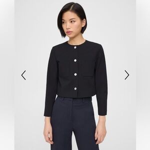 Theory Cropped Jacket in Neoteric Twill in Black